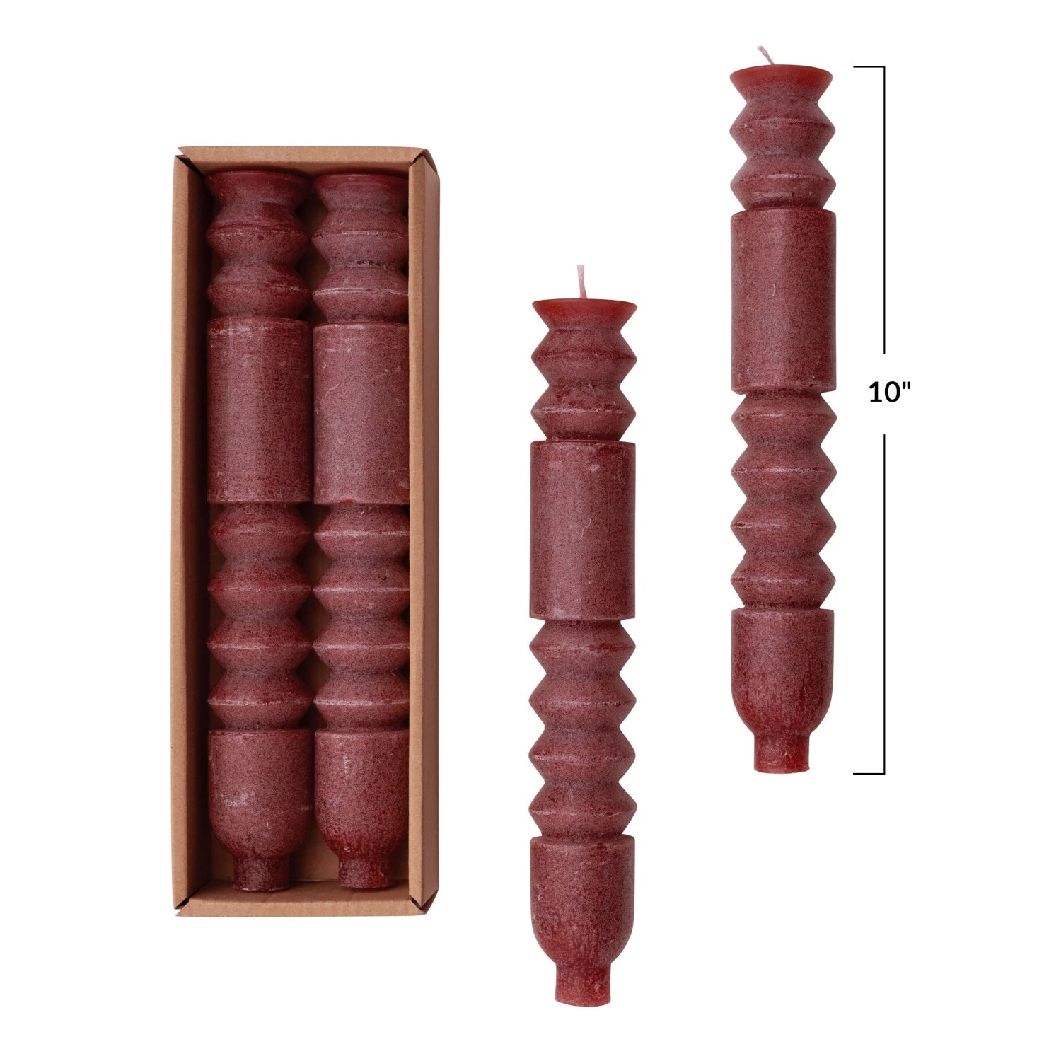 Unscented Totem Taper Candles in Box, Set of 2 - Decor Addict, LLC