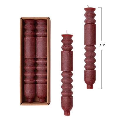 Unscented Totem Taper Candles in Box, Set of 2 - Decor Addict, LLC