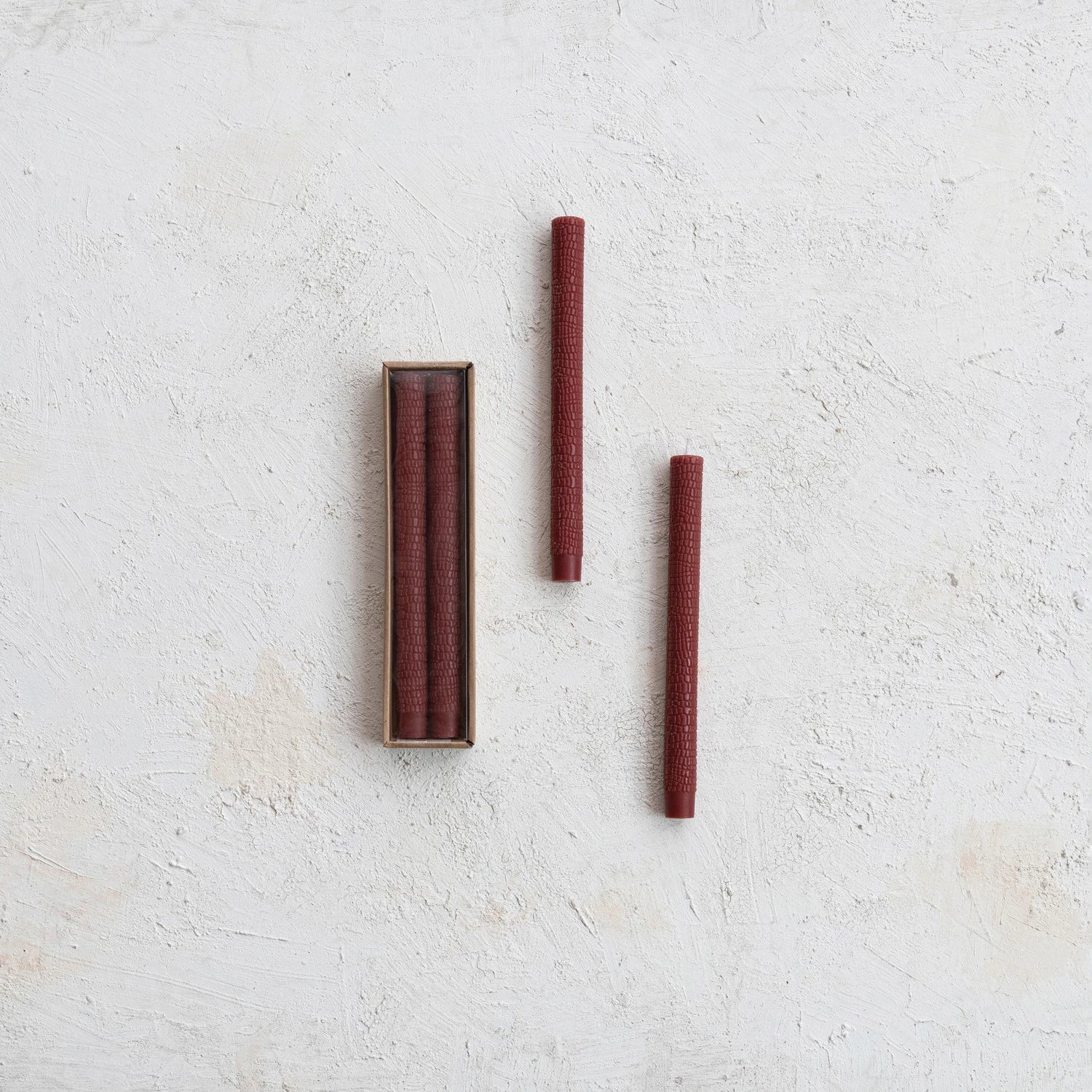 Unscented Animal Print Pattern Taper Candles in Box, Set of 2 - Decor Addict, LLC