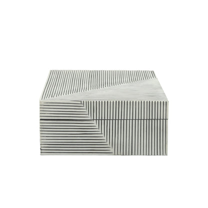 Resin S/2 Ridged Boxes, White - Decor Addict, LLC