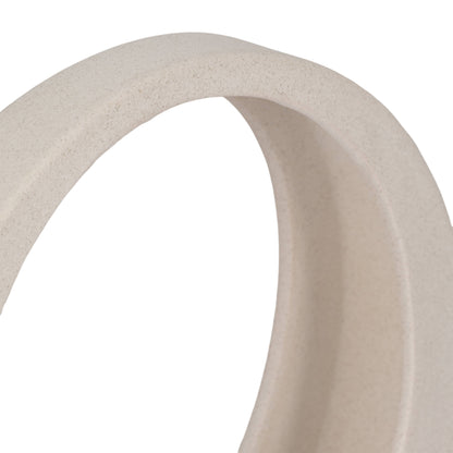 Stoneware Modern Sand Glaze Loop Sculpture - White, 11 in.