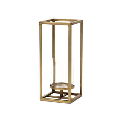Pembertale Tall Square Gold Metal Lantern: Large - Decor Addict, LLC