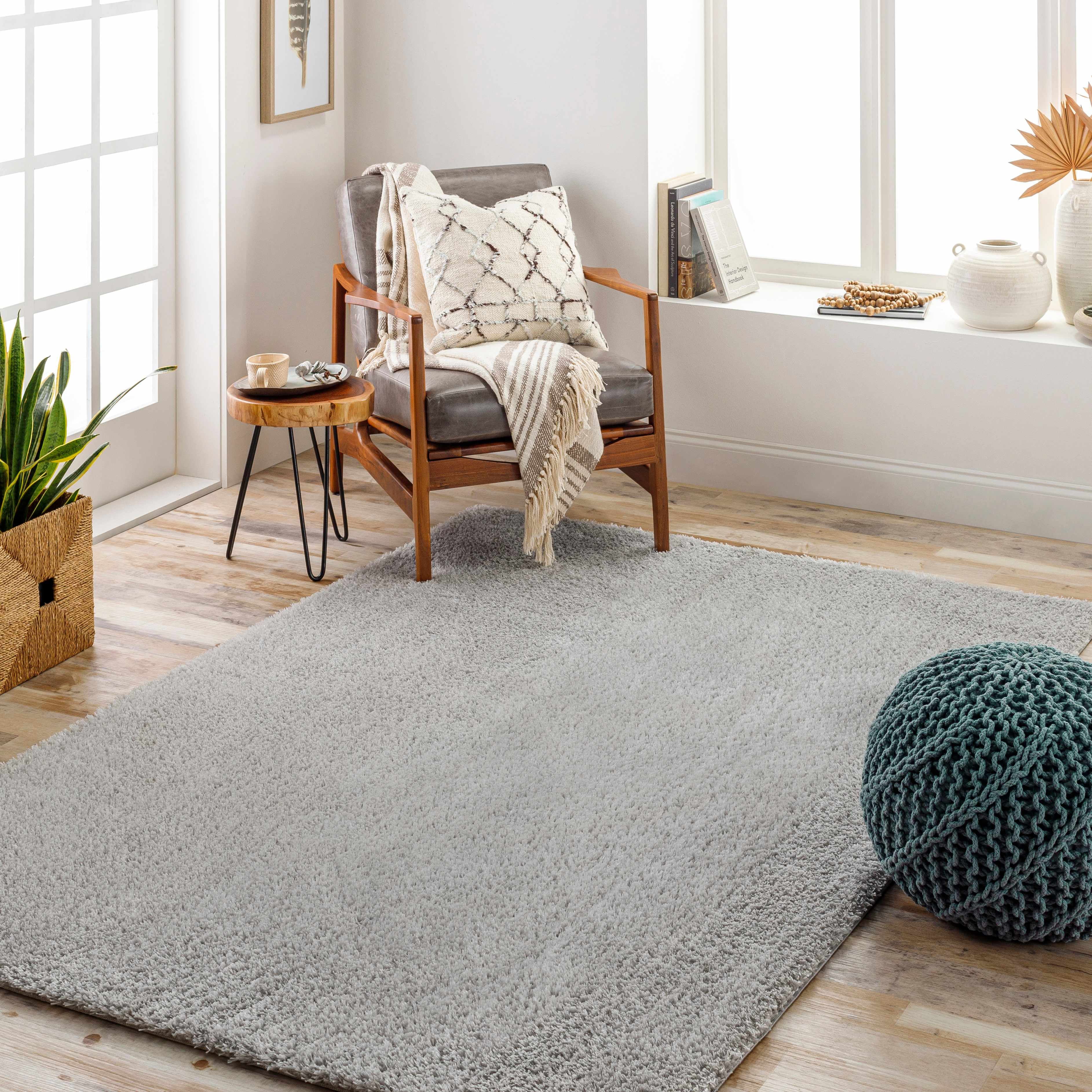 Heavenly Solid Light Gray Plush Rug - Decor Addict, LLC