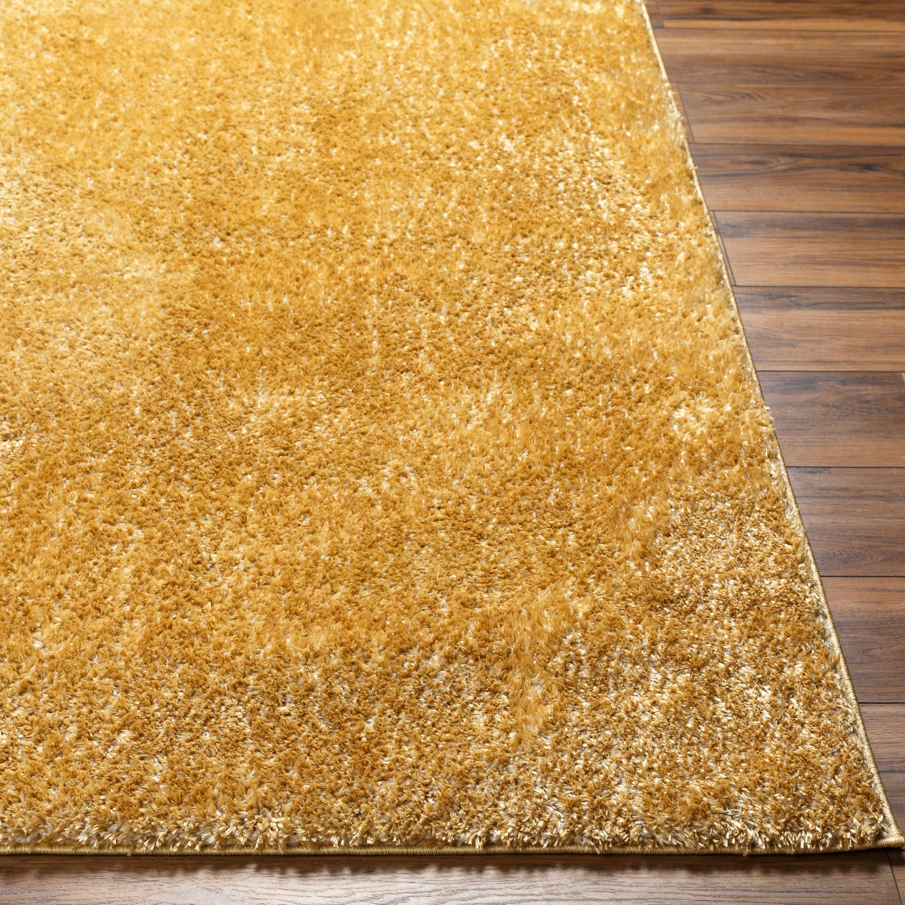 Heavenly Solid Mustard Plush Rug - Decor Addict, LLC