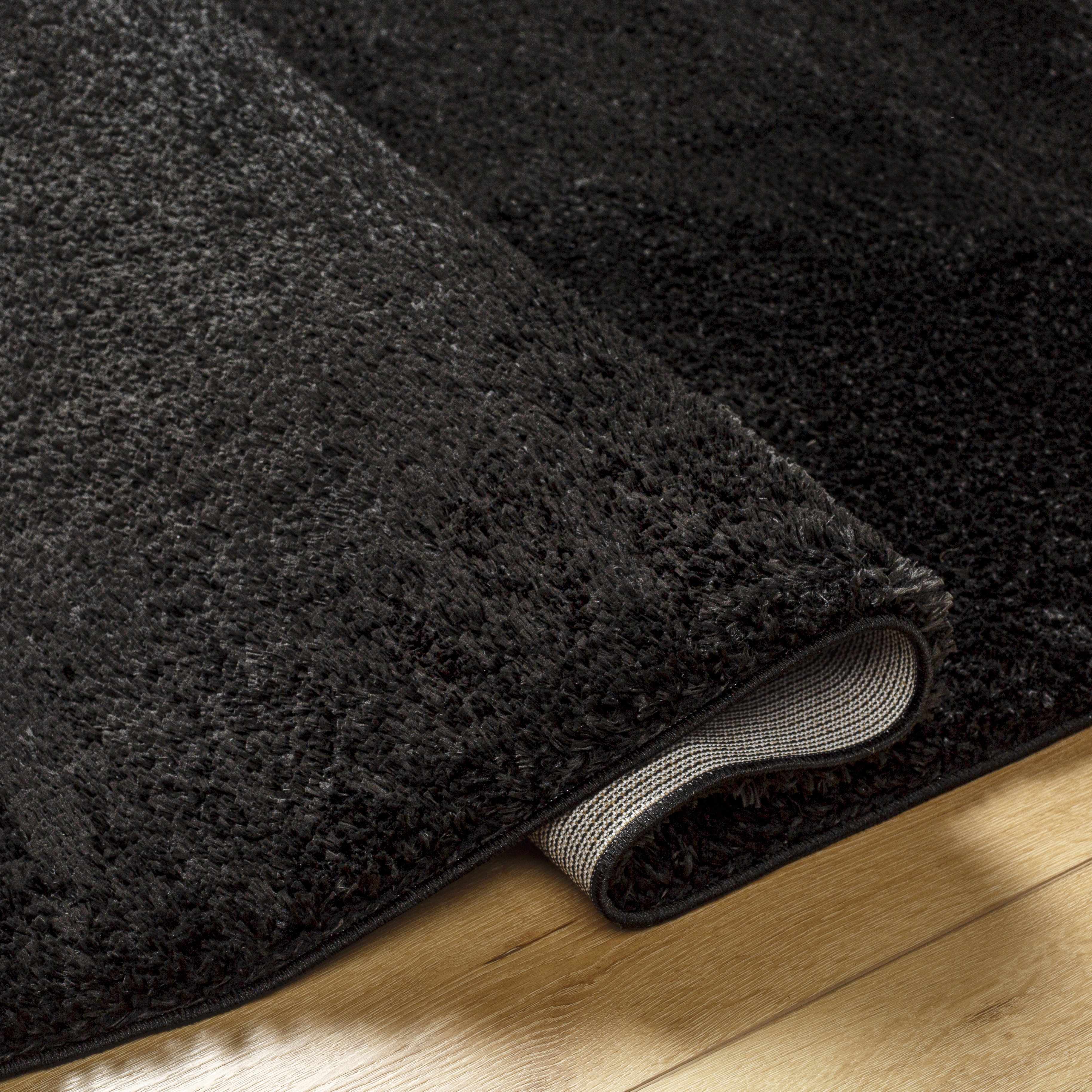 Heavenly Solid Black Plush Rug - Decor Addict, LLC