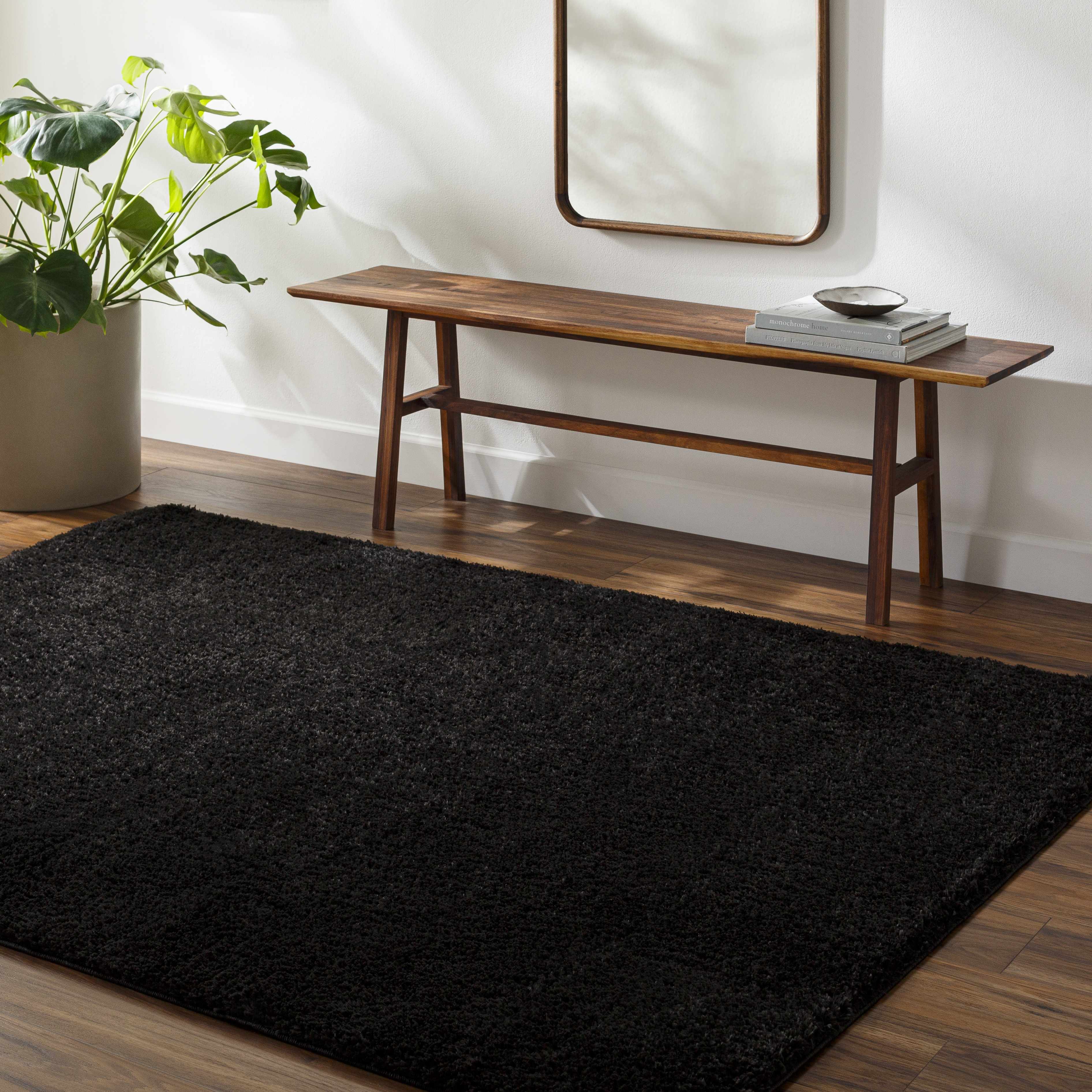 Heavenly Solid Black Plush Rug - Decor Addict, LLC