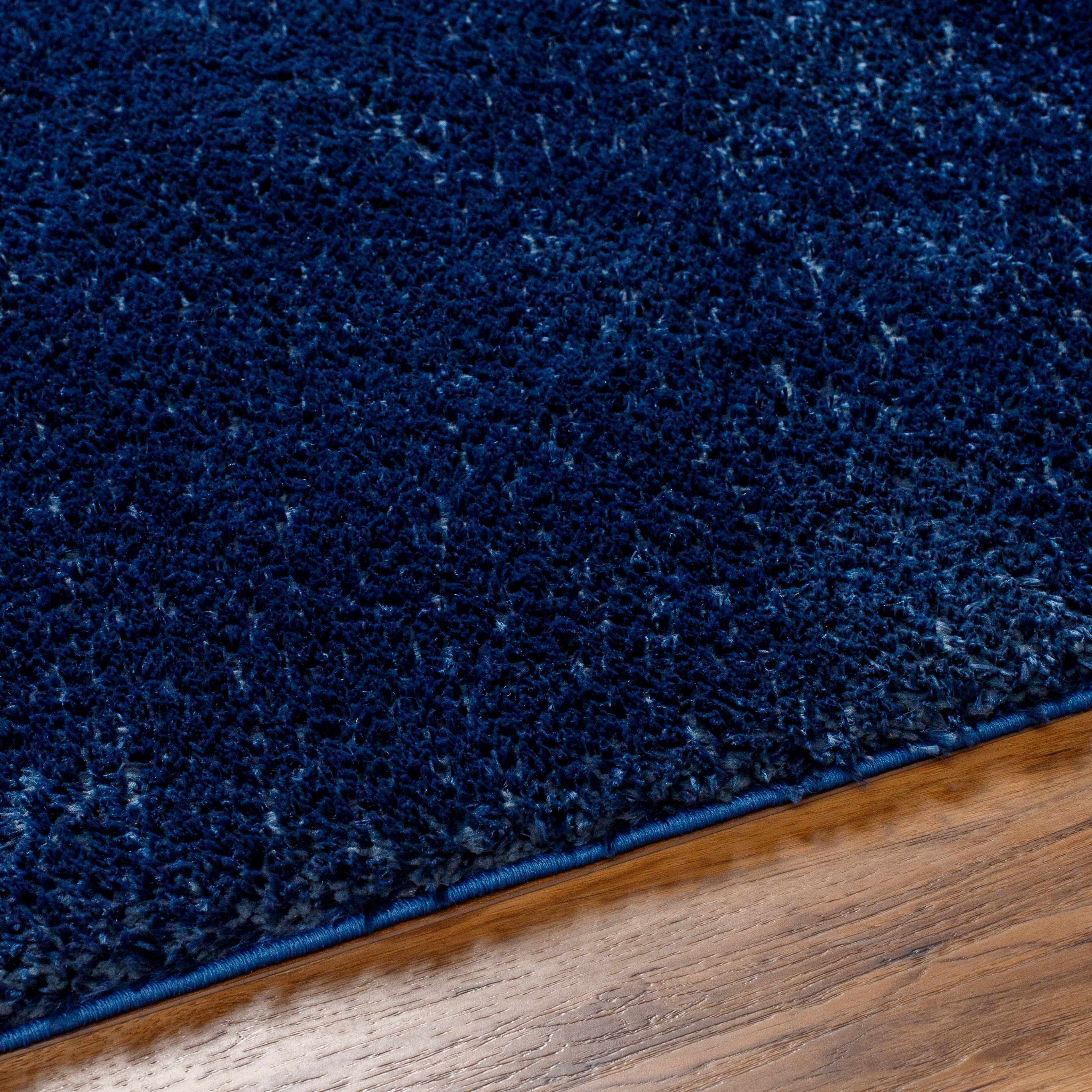 Heavenly Solid Navy Plush Rug - Decor Addict, LLC