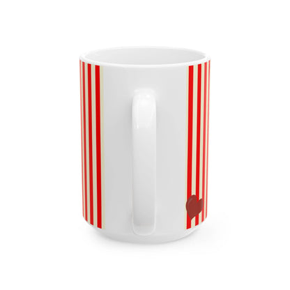 I Love Coffee Ceramic Mug-RED, J'adore le café: 11oz