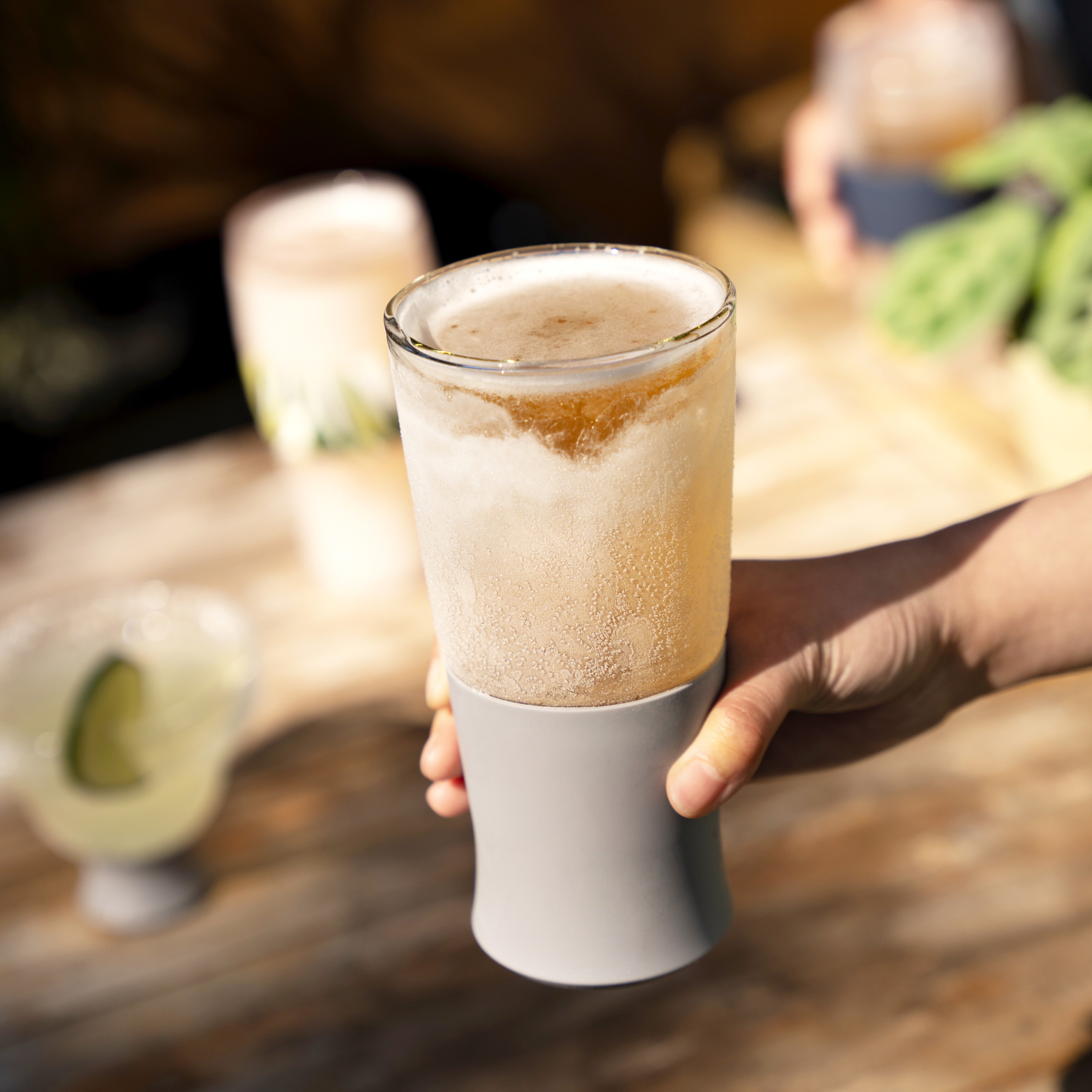 Glass Beer FREEZE™ in Gray, Set of 2 - Decor Addict, LLC