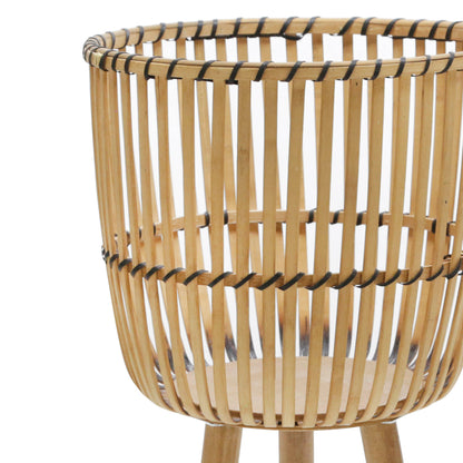 S/2 Wicker Footed Planters 10/12", Natural - Decor Addict, LLC