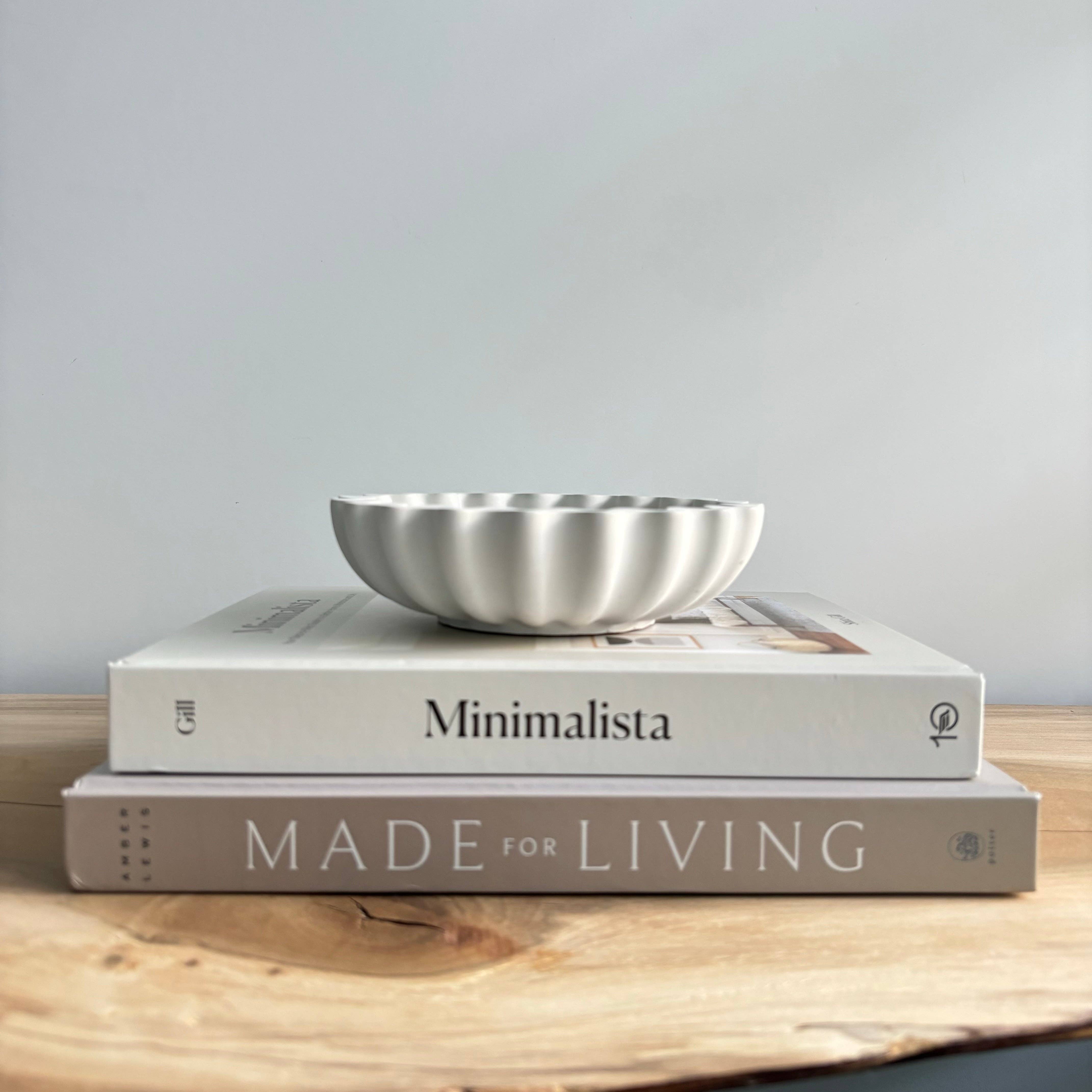 Kyma - Ruffle Bowl | Scallop Bowl | Ripple Bowl : Black Fusion Marble - Decor Addict, LLC