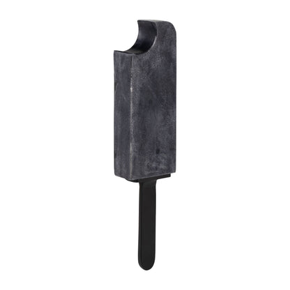 Black 13 in. Aluminum and Marble Bitten Popsicle Figurine - Decor Addict, LLC