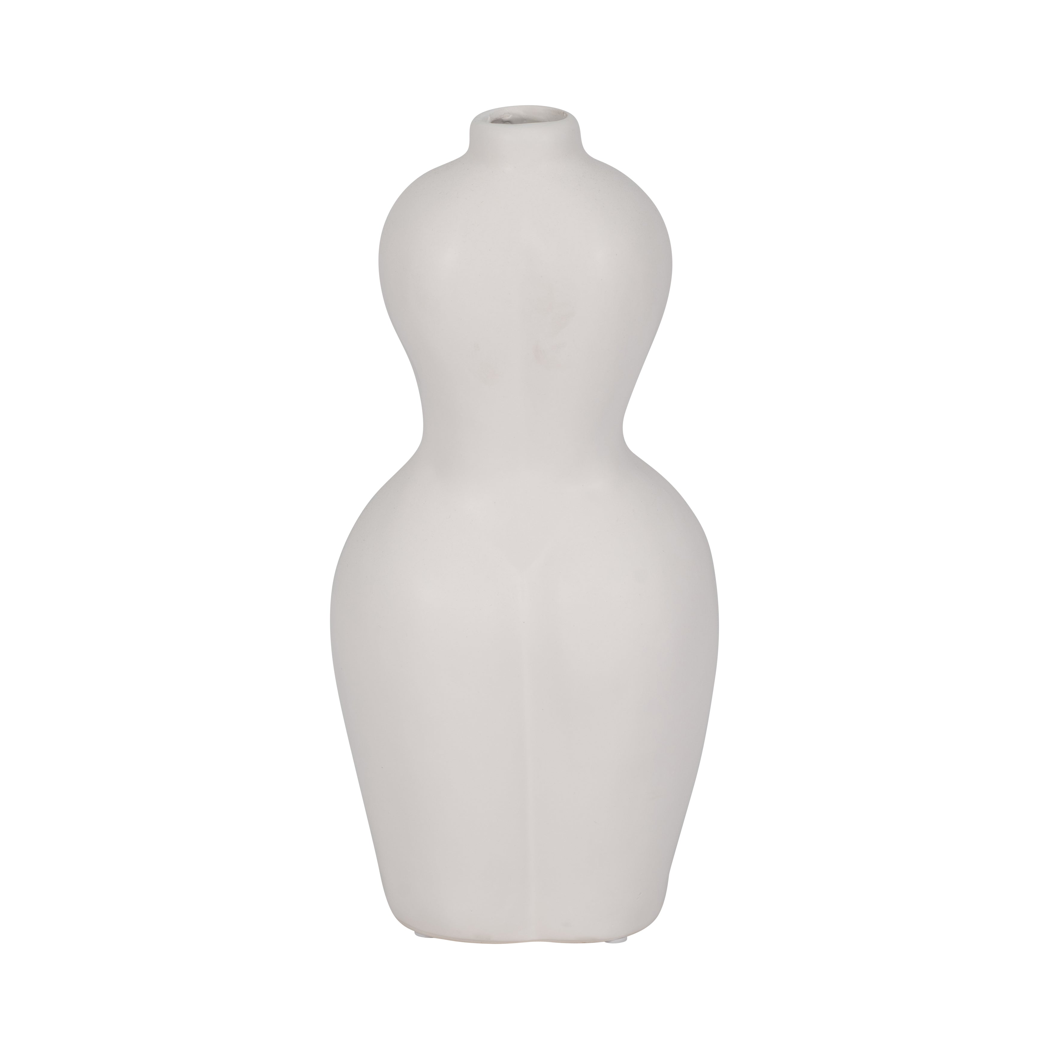 Dol, 12"h Torso Vase, White - Decor Addict, LLC