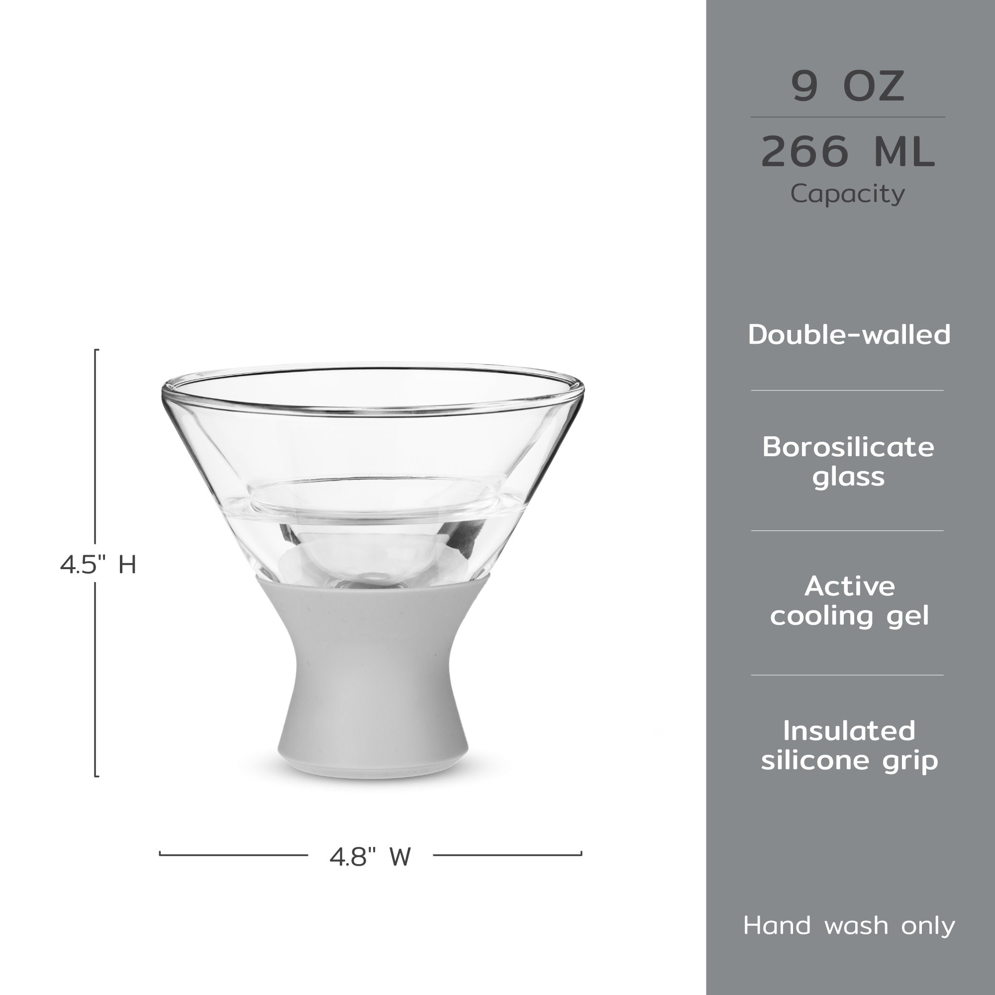 Glass Martini FREEZE™ in Gray, Set of 2 - Decor Addict, LLC
