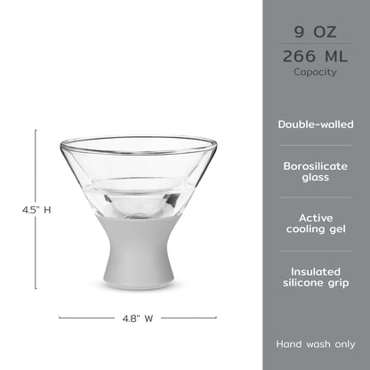 Glass Martini FREEZE™ in Gray, Set of 2 - Decor Addict, LLC