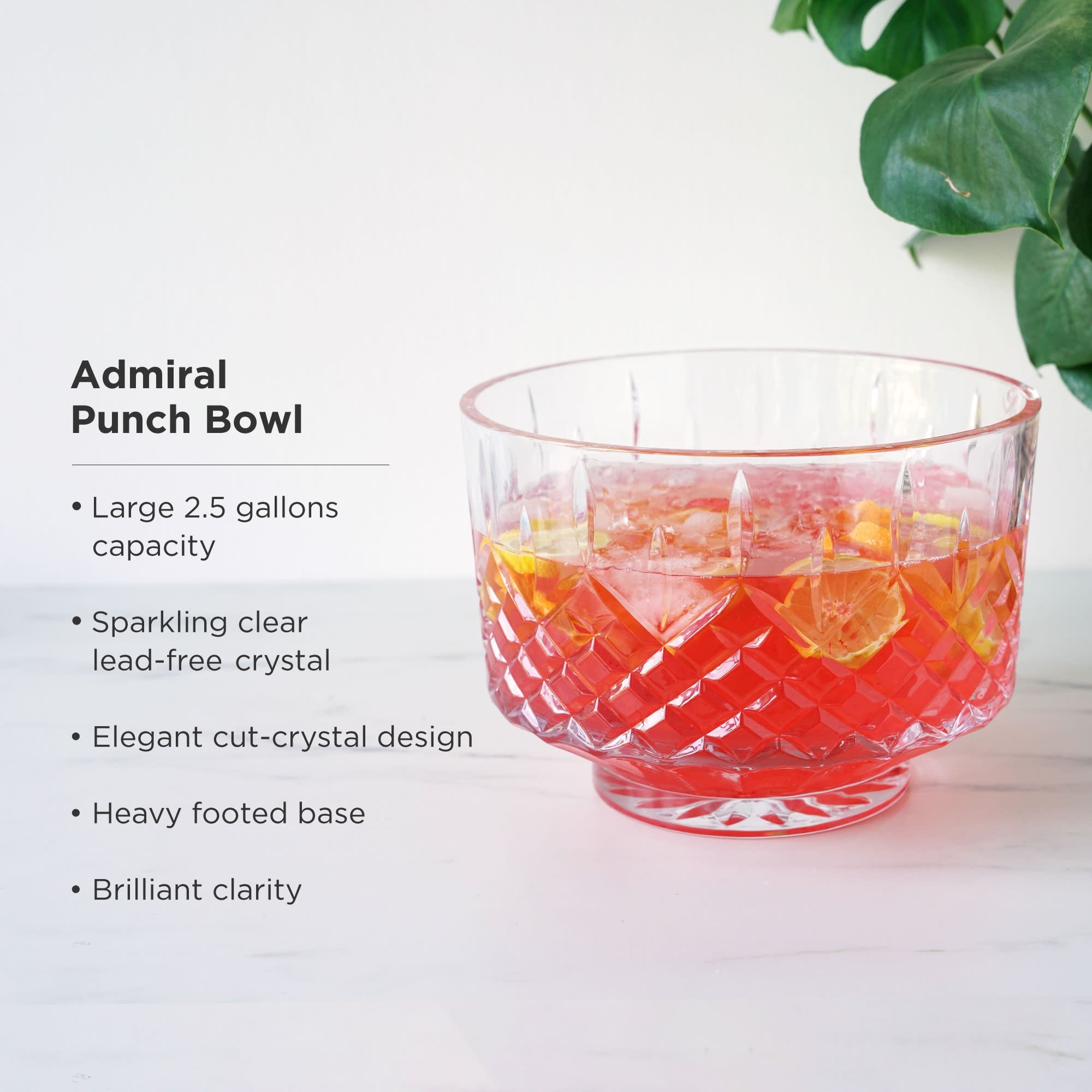 Admiral Crystal Punch Bowl and Tumbler Set - Decor Addict, LLC