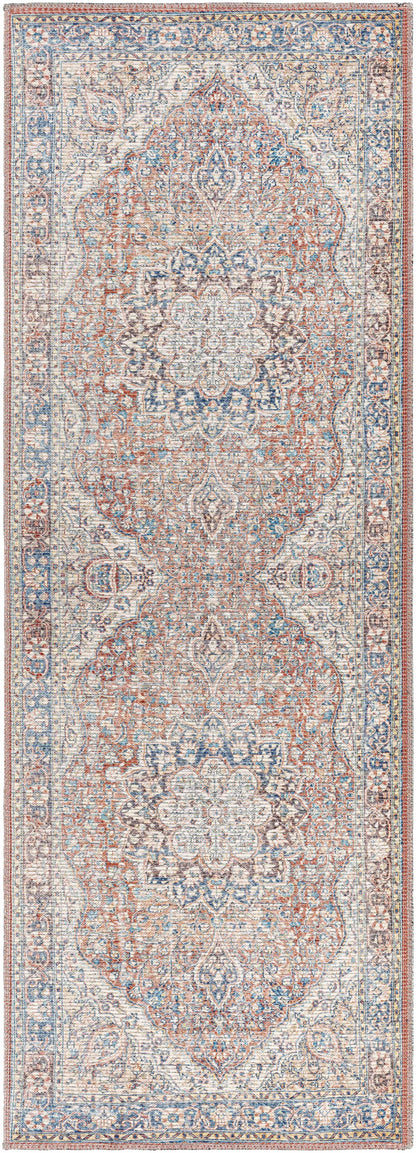 Cream Rust Maribojoc Medallion Washable Area Rug - Decor Addict, LLC