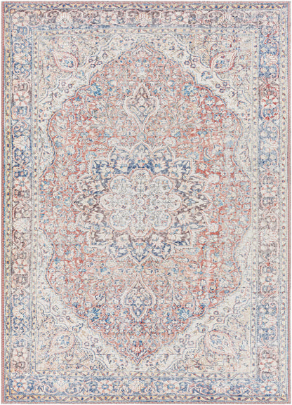Cream Rust Maribojoc Medallion Washable Area Rug - Decor Addict, LLC