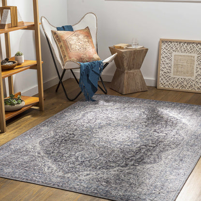 Tavas Blue Medallion Washable Rug - Decor Addict, LLC