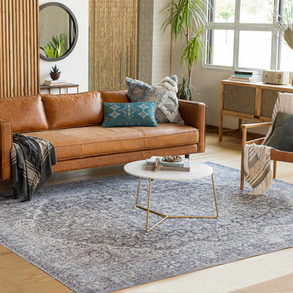 Tavas Blue Medallion Washable Rug - Decor Addict, LLC