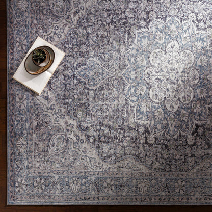 Tavas Blue Medallion Washable Rug - Decor Addict, LLC