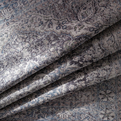 Tavas Blue Medallion Washable Rug - Decor Addict, LLC