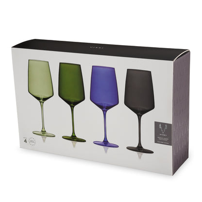Reserve Nouveau Crystal Wine Glasses in Seaside Set of 4 - Decor Addict, LLC