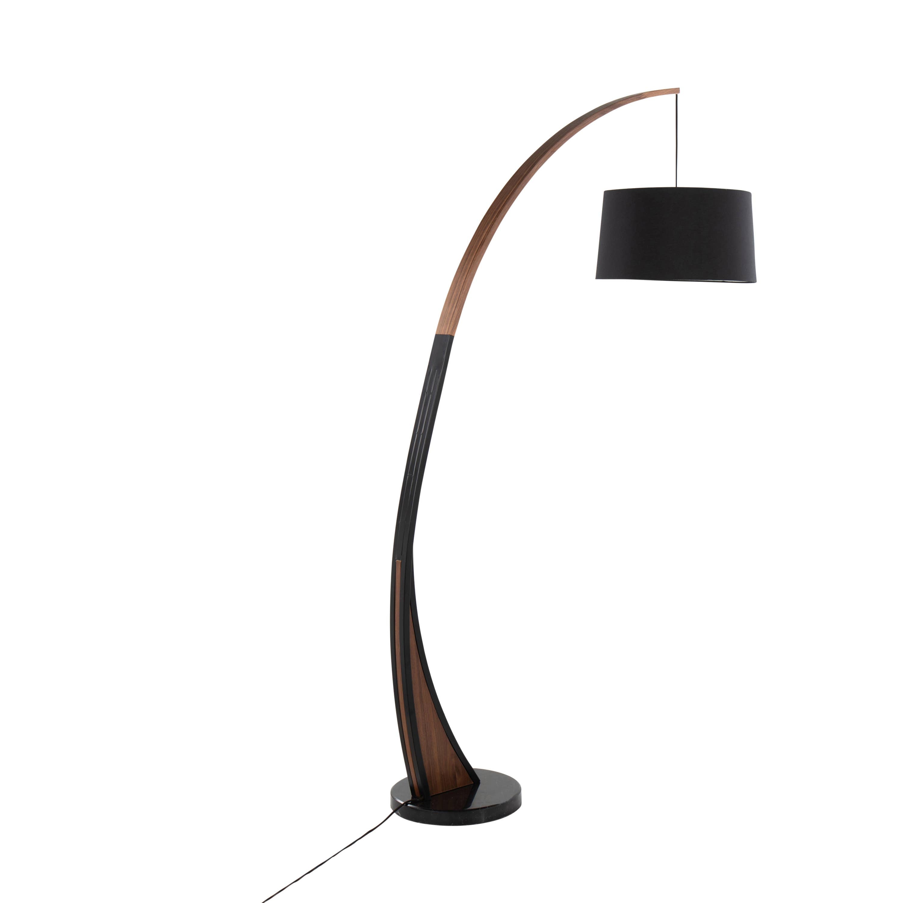 Noah Floor Lamp: Walnut, Black - Decor Addict, LLC