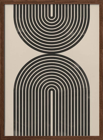 "Black Arch Line Art" Wall Art: Black Framed Textured Print / 40"H x 30 "W - Decor Addict, LLC