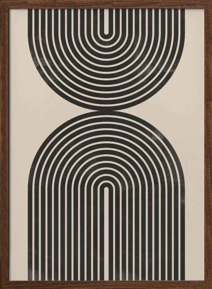 "Black Arch Line Art" Wall Art: Black Framed Textured Print / 40"H x 30 "W - Decor Addict, LLC