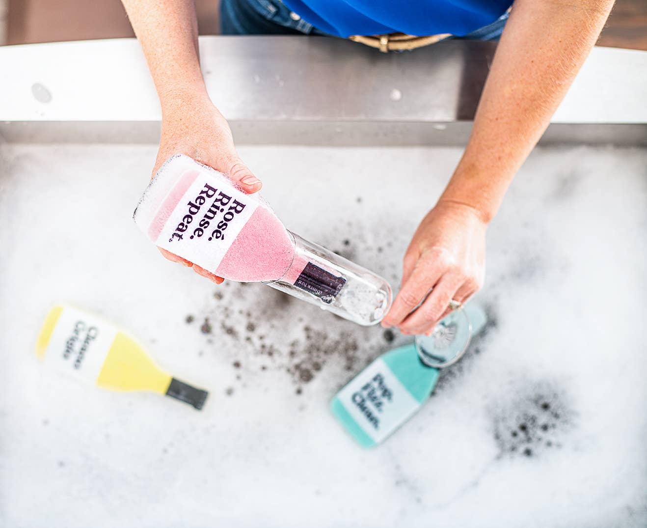 Scrubbly™ Kitchen Sponge: Rosé Rinse Repeat - Decor Addict, LLC