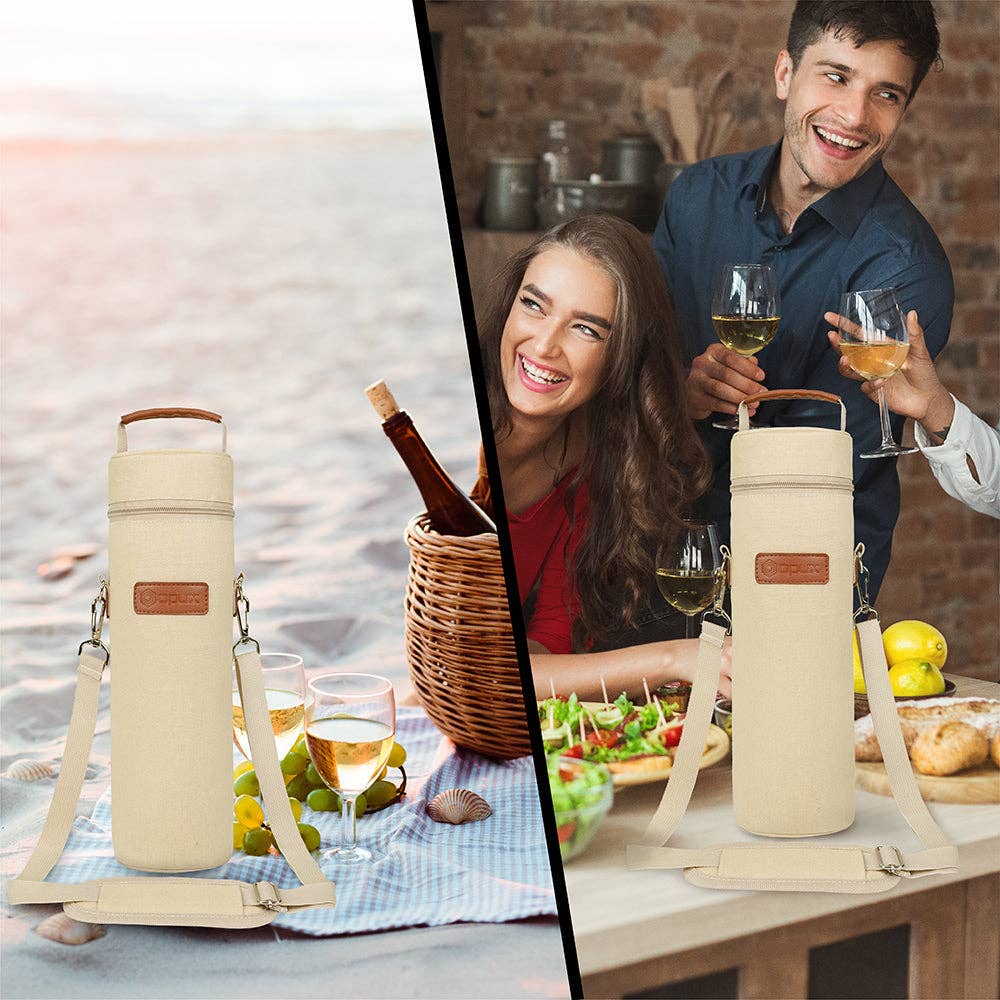1 Bottle Wine Carrier Bag: Beige / 1 Bottle - Decor Addict, LLC
