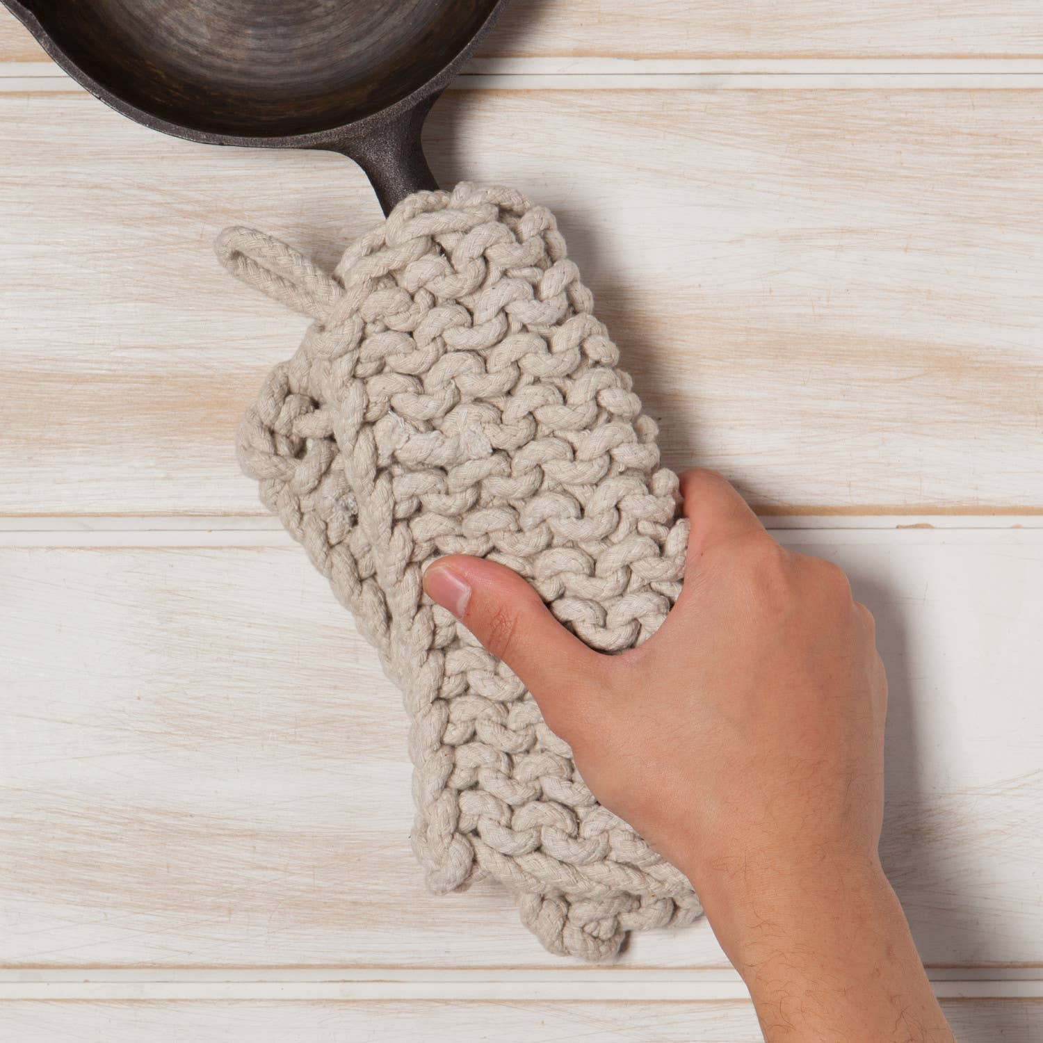 Dove Gray Knit Potholder - Decor Addict, LLC
