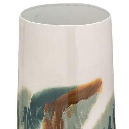 Iron,17"h,colored Stained Vase,white - Decor Addict, LLC