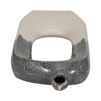 Cer, 26" Curvy Open Cut-out Vase, Blue/white - Decor Addict, LLC