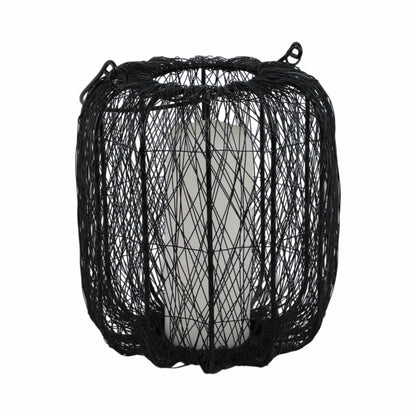 Metal, 10"h Wire Lantern, Black - Decor Addict, LLC