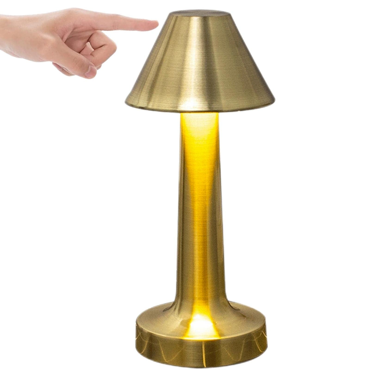 Modern Touch Sensor LED Lamp with USB Charging-Retail Pack: Gold - Decor Addict, LLC