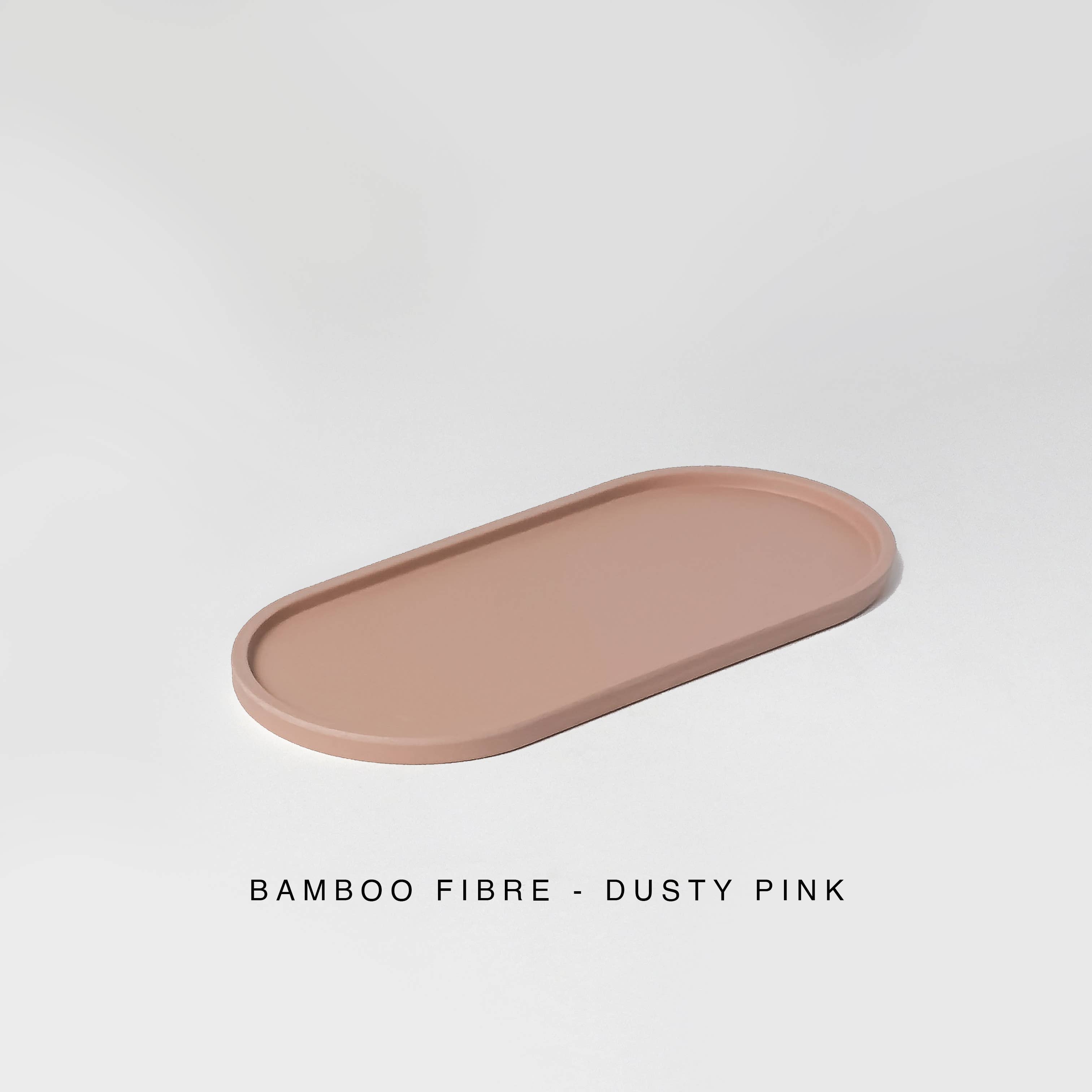 8.5” Upcycled Oval Decor Trays: Bamboo Fibre Dusty Pink - Decor Addict, LLC