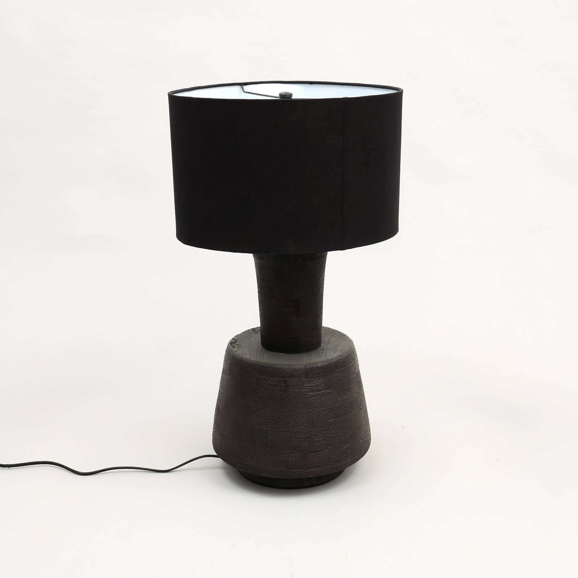 Handmade Artisanal Table Lamp with Wooden Base-16.5X16.5X29" - Decor Addict, LLC