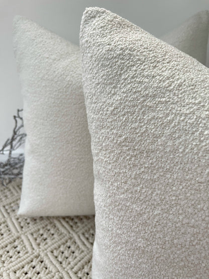 The Luxury White Cream Boucle Cushion: Yes / 13"x13" - Decor Addict, LLC