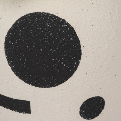 Cer, 6" Funky Bulbous Vase, Ivory/black - Decor Addict, LLC