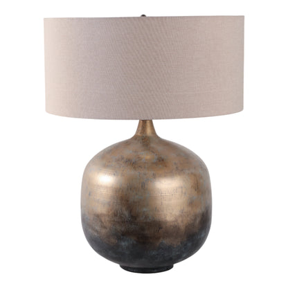 28x22" Metal Base Table Lamp, Brown Multi - Decor Addict, LLC