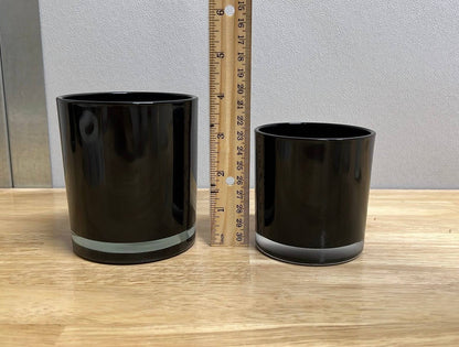12 candles/14 oz Black Jar Soy Wax Wood Wick /Private Label: Black Glossy / No - Decor Addict, LLC
