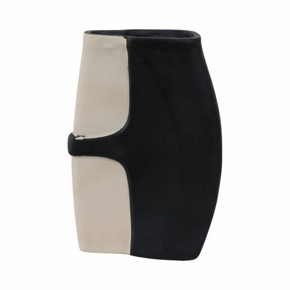 Decorative Vase - Black/Tan Ecomix Small Silhouette, 15 in. - Decor Addict, LLC