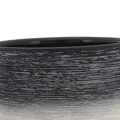 Ceramic 5" Planter On Wooden Stand, Gray - Decor Addict, LLC