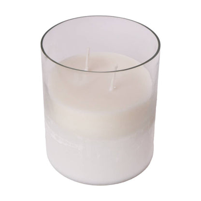 34 Oz Floral Jasmine Frosted Glass Candle - Clear, - Decor Addict, LLC
