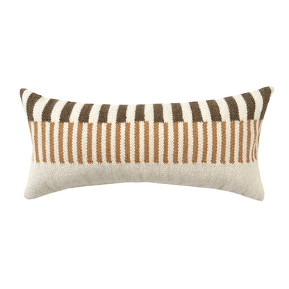 Contemporary Striped Orange/Brown Indoor Throw Pillow - Decor Addict, LLC