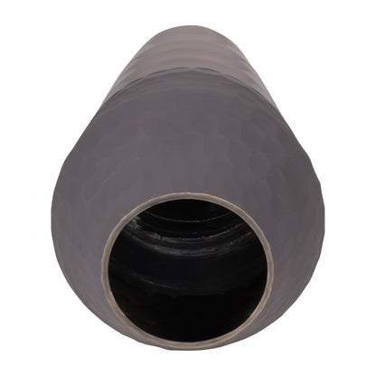 Glass, 17" 2-tone Hand-cut Vase, Metallic - Decor Addict, LLC