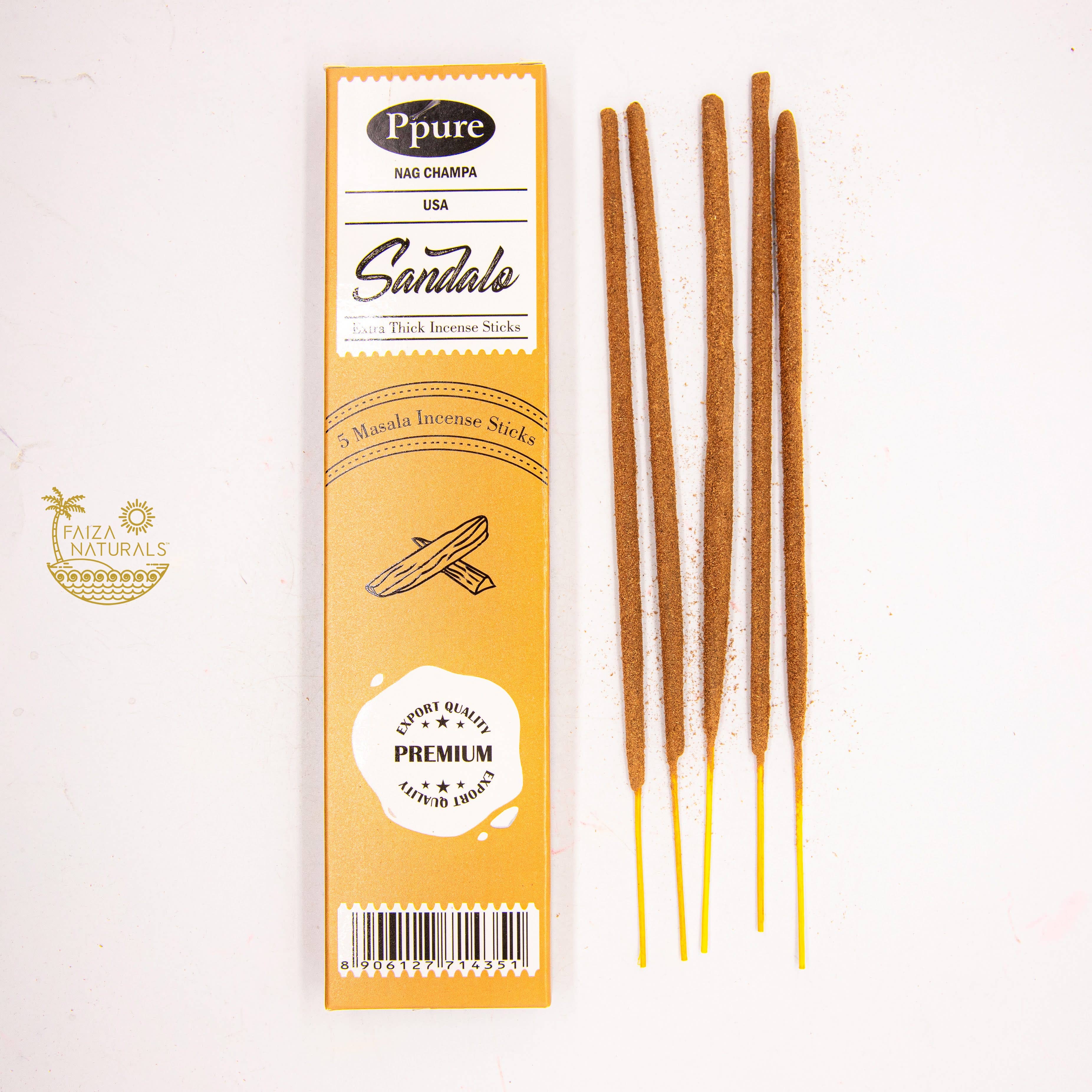 Sandalwood Incense Stick 5-Pack (Handmade, Ultra Thick) - Decor Addict, LLC