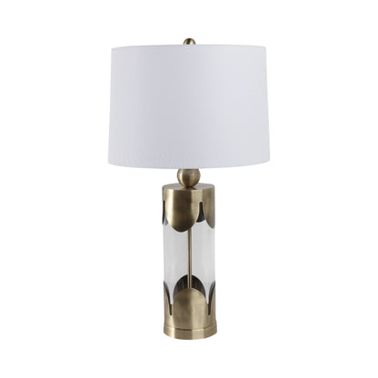 Table Lamp - Gold Glass/Metal Scallop Border, 30 in. - Decor Addict, LLC